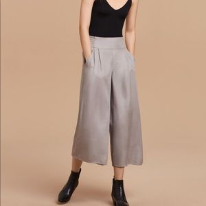 Grey-Creme Flowy Culottes